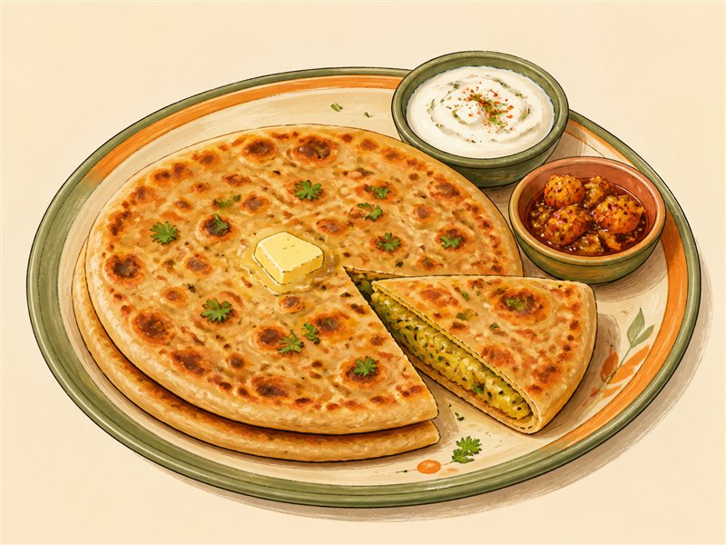 Illustrated Aloo Paratha from VALAM FOODS in Iselin, NJ