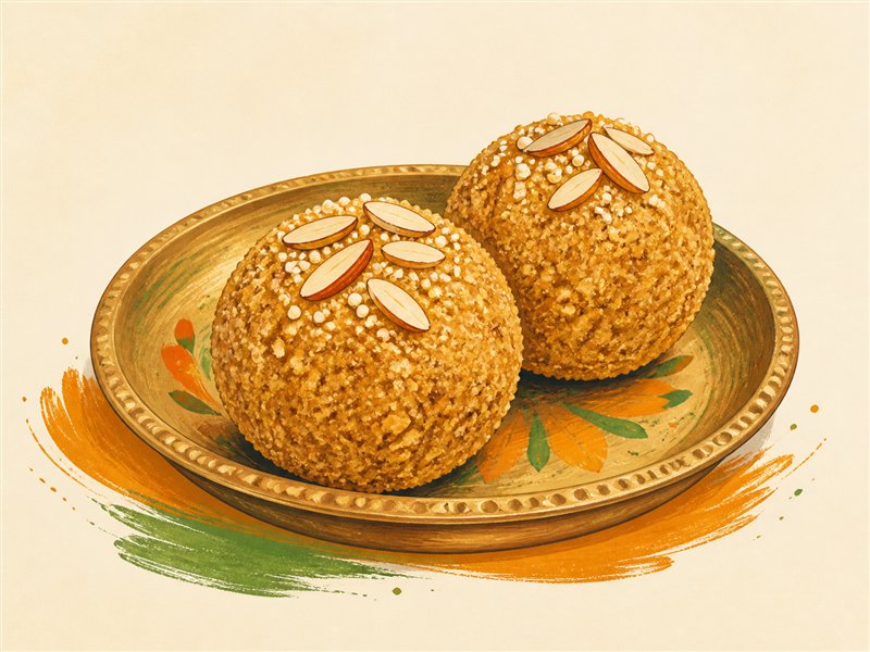 Illustrated Churma Ladu from VALAM FOODS in Iselin, NJ