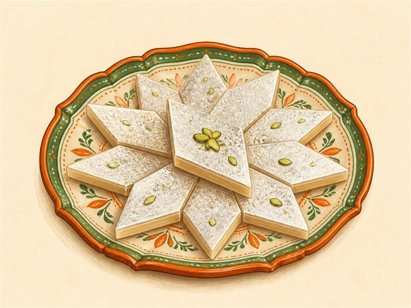 Illustrated Kaju Katli from VALAM FOODS in Iselin, NJ