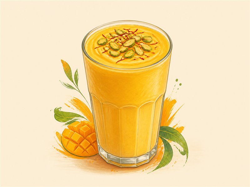 Illustrated Mango Lassi from VALAM FOODS in Iselin, NJ