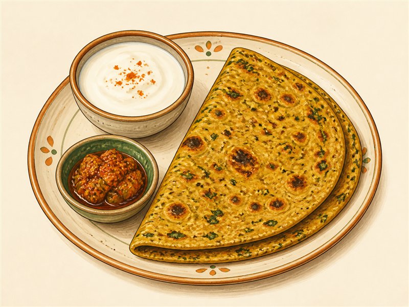 Illustrated Thepla from VALAM FOODS in Iselin, NJ