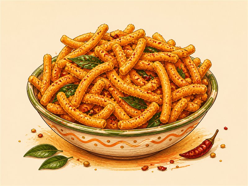 Illustrated Tikha Gathiya from VALAM FOODS in Iselin, NJ