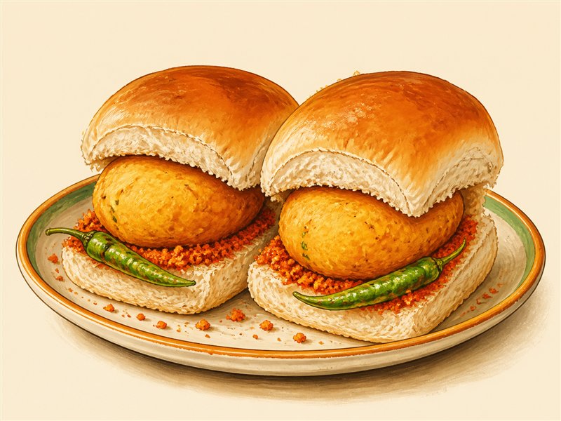 Illustrated Vada Pav from VALAM FOODS in Iselin, NJ