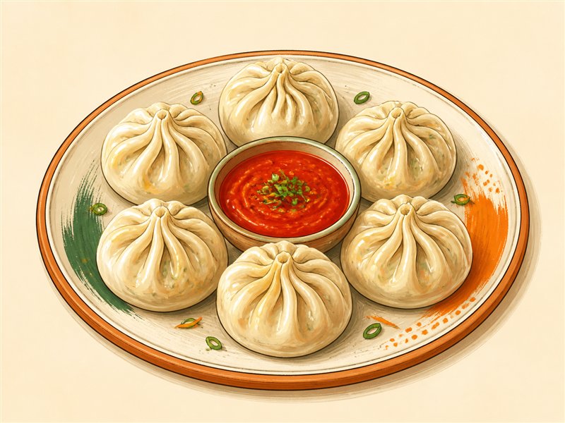 Illustrated Veggie Momos from VALAM FOODS in Iselin, NJ